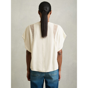 REISS HARLOWE Lace Insert T Shirt